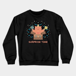 Cute Cat Surprise Time Crewneck Sweatshirt